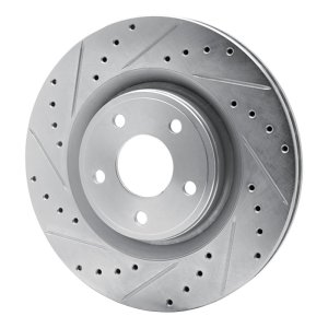 Chevrolet Cobalt Brake Rotor (1) - Front Left - R1 Concepts - Drilled & Slotted - Silver - `07-`10